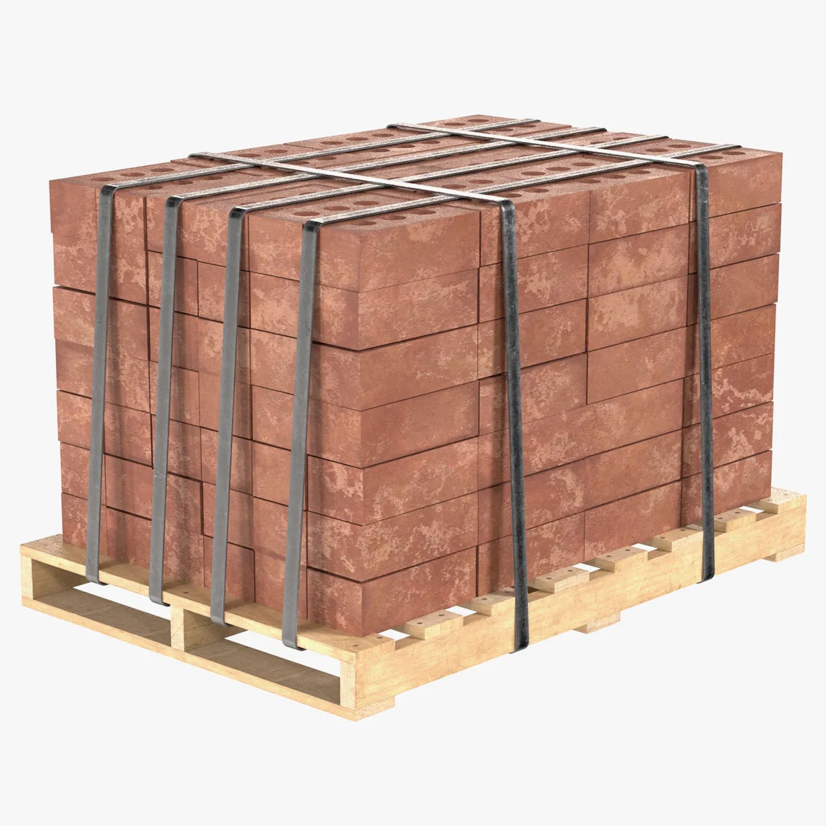 Bricks Pallet 1 3D Model .c4d .max .obj .3ds .fbx .stl .blend 