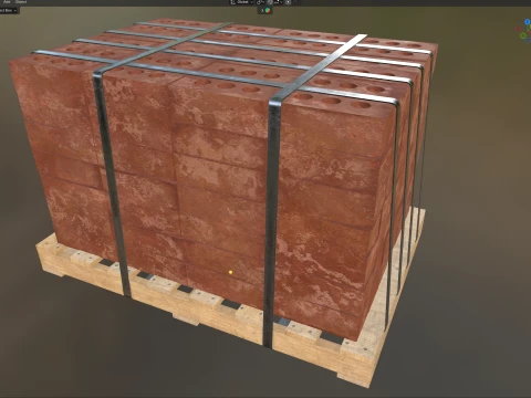 Bricks Pallet 1 3D Model