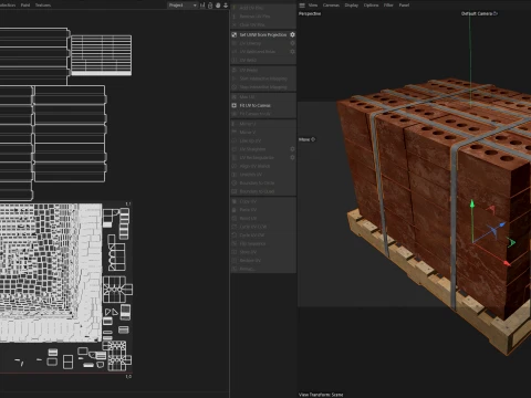 Bricks Pallet 1 3D Model