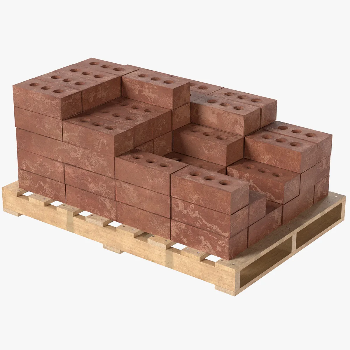 Bricks Pallet 2 3D Model .c4d .max .obj .3ds .fbx .stl .blend