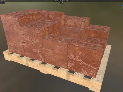Bricks Pallet 2 3D Model
