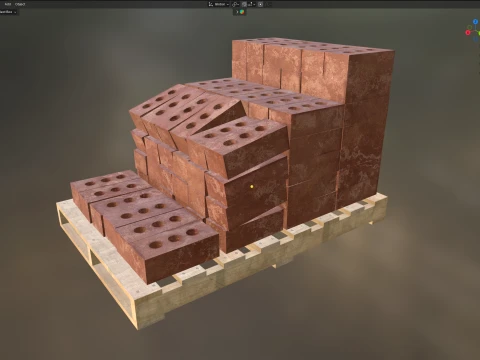 Bricks Pallet 3 3D Model