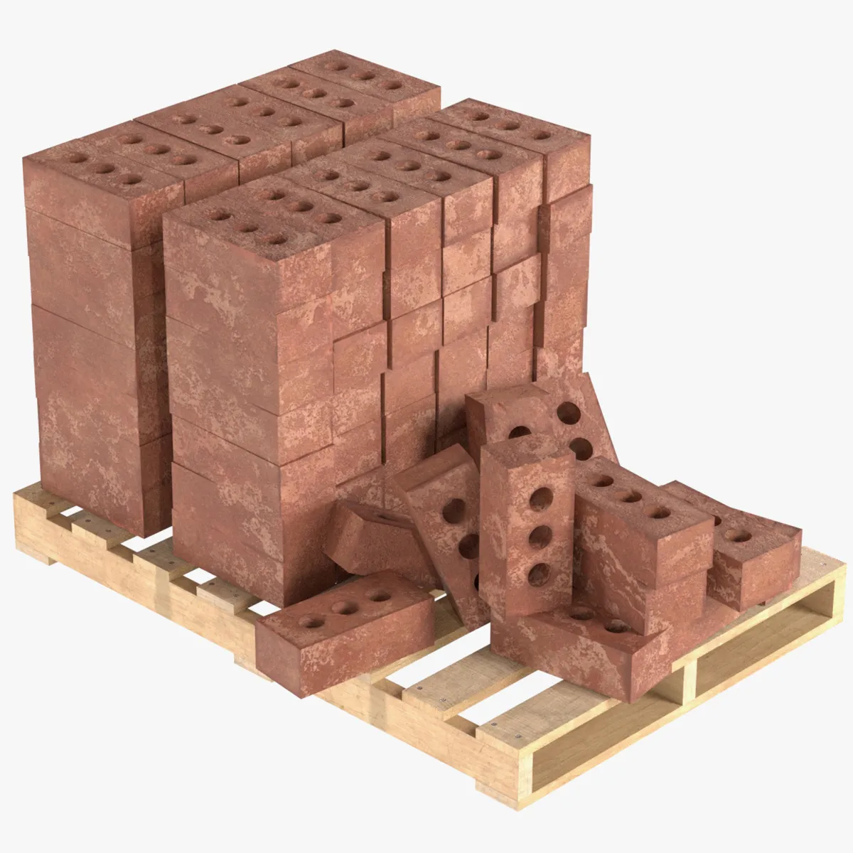 Bricks Pallet 4 3D Model .c4d .max .obj .3ds .fbx .stl .blend 