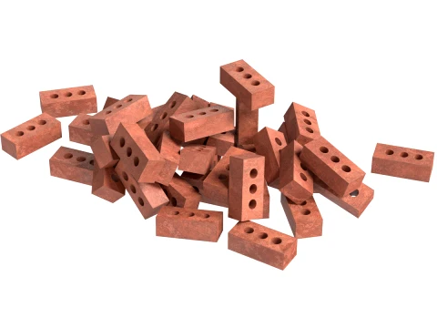 Bakstenen stapel 3D Model