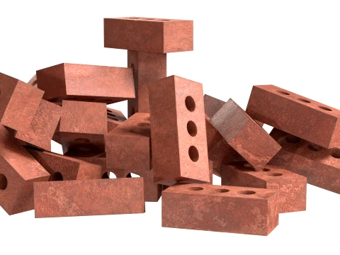 Bricks Pile 3D Model