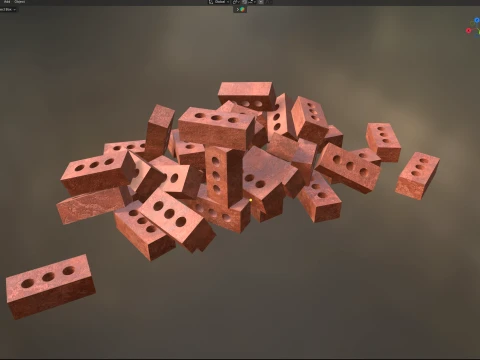 Bricks Pile 3D Model