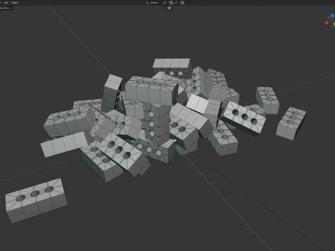 Bricks Pile 3D Model