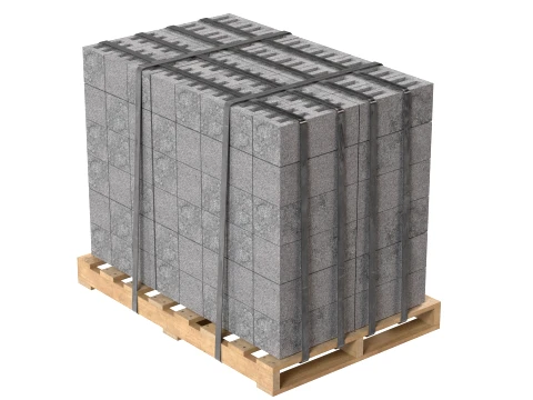 Cinder Block Pallet and Pile 2 3D Model
