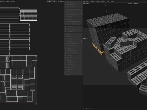 Cinder Block Pallet and Pile 2 3D Model