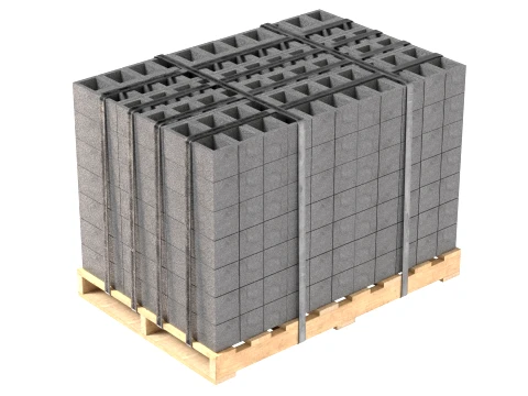 Cinder Block Pallet and Pile 3 3D Model