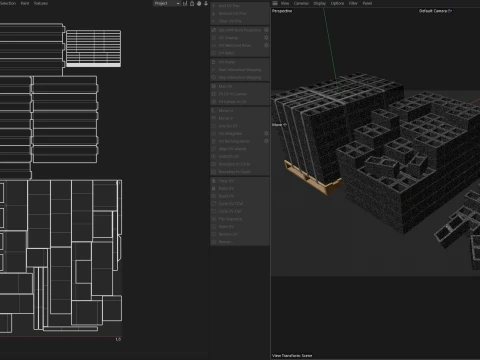 Cinder Block Pallet and Pile 3 3D Model