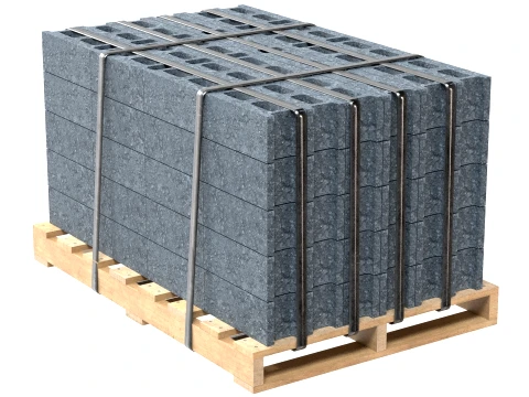 Cinder Block Pallet and Pile 4 3D Model