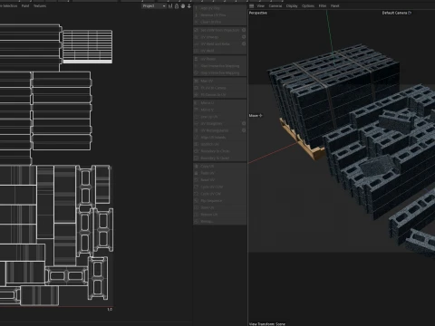 Cinder Block Pallet and Pile 4 3D Model