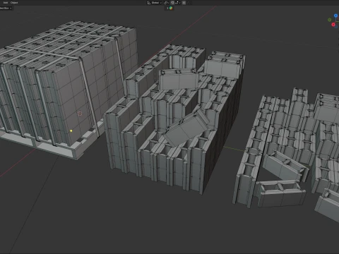 Cinder Block Pallet and Pile 4 3D Model