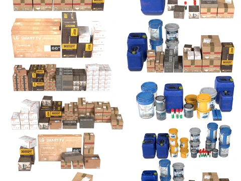 Colecci&oacute;n de materiales de construcci&oacute;n Modelo 3D