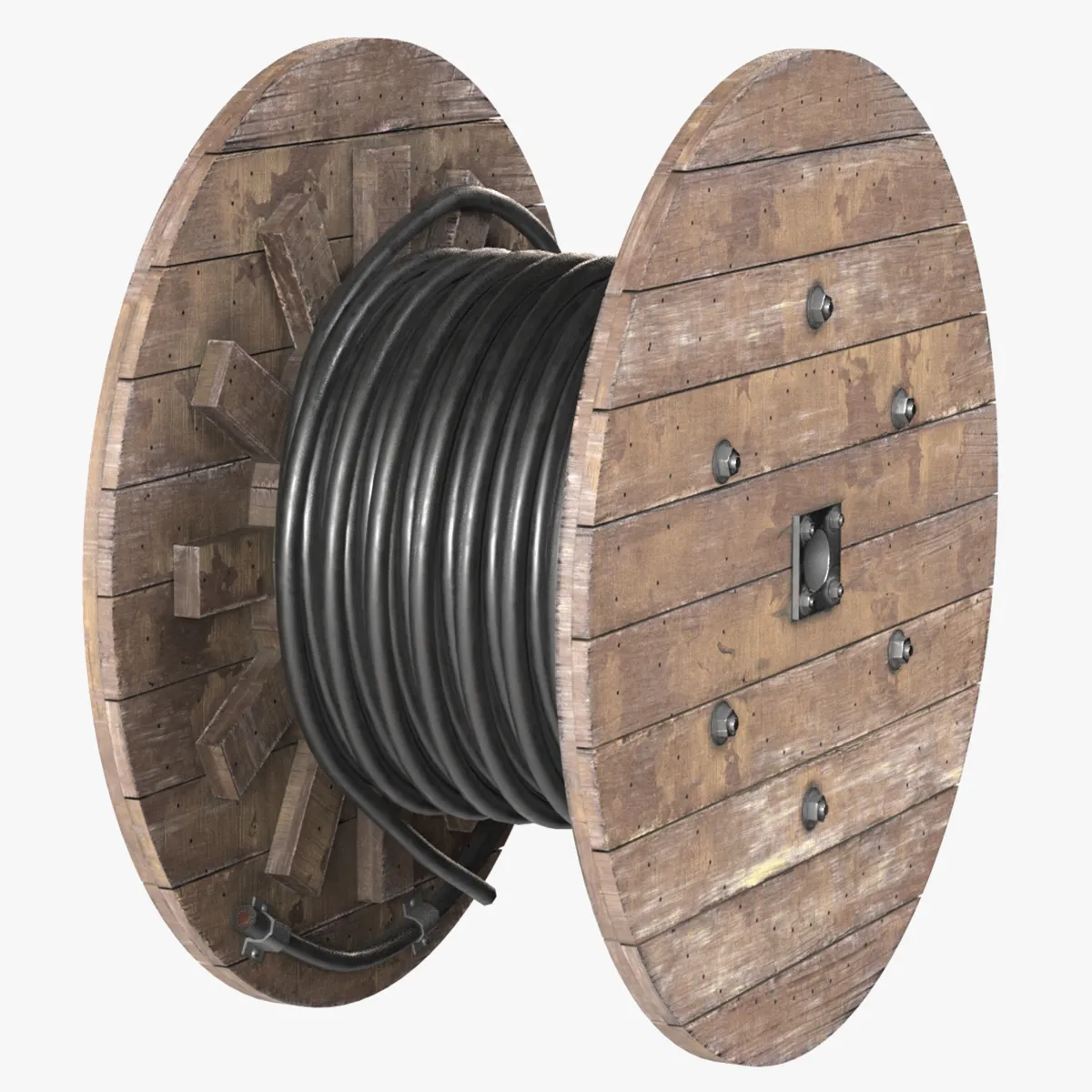 Cable Reel Black 3D Model .c4d .max .obj .3ds .fbx .stl .blend 