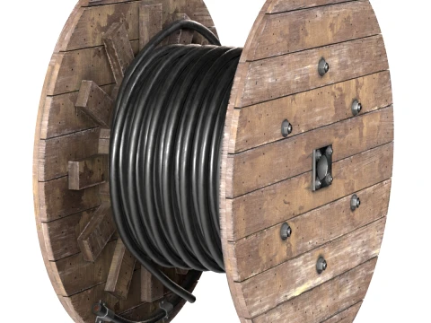 Cable Reel Black 3D Model