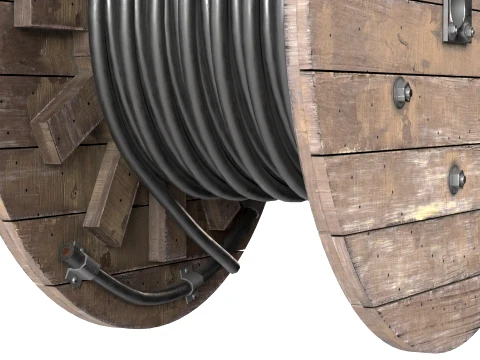 Cable Reel Black 3D Model