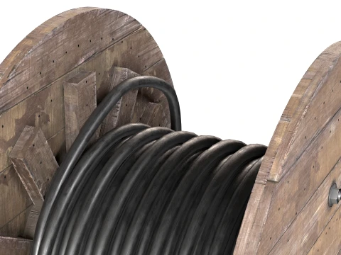 Cable Reel Black 3D Model