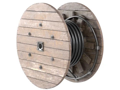 Cable Reel Black 3D Model