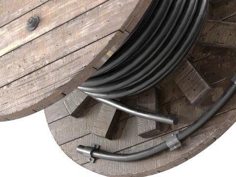 Cable Reel Black 3D Model