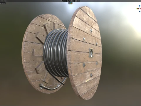 Cable Reel Black 3D Model