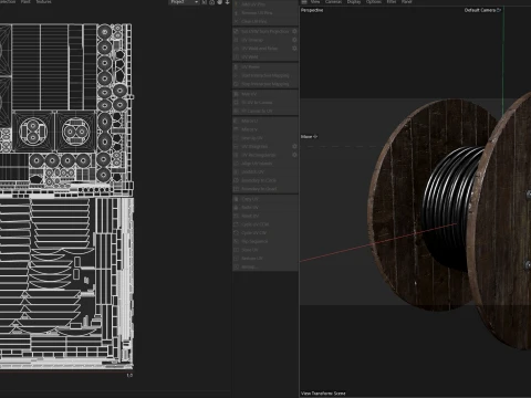 Cable Reel Black 3D Model