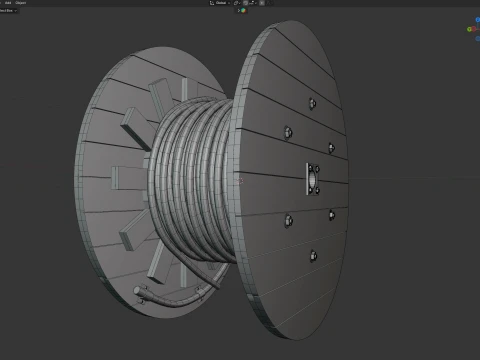 Cable Reel Black 3D Model