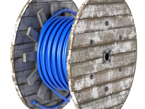 Cable Reel Blue 3D Model