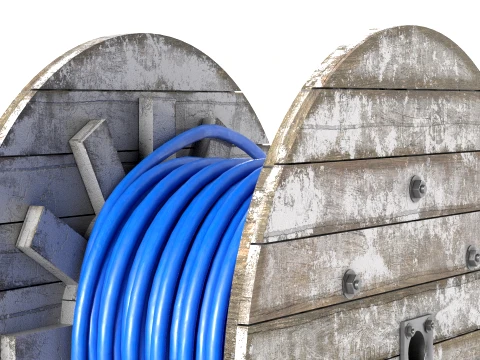 Cable Reel Blue 3D Model