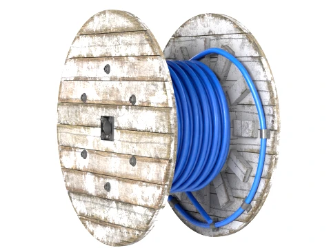 Cable Reel Blue 3D Model
