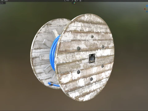 Cable Reel Blue 3D Model