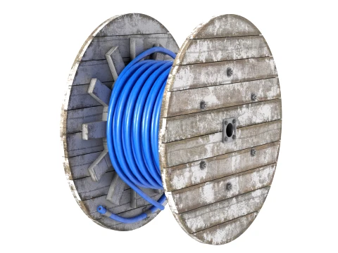 Cable Reel Blue 3D Model