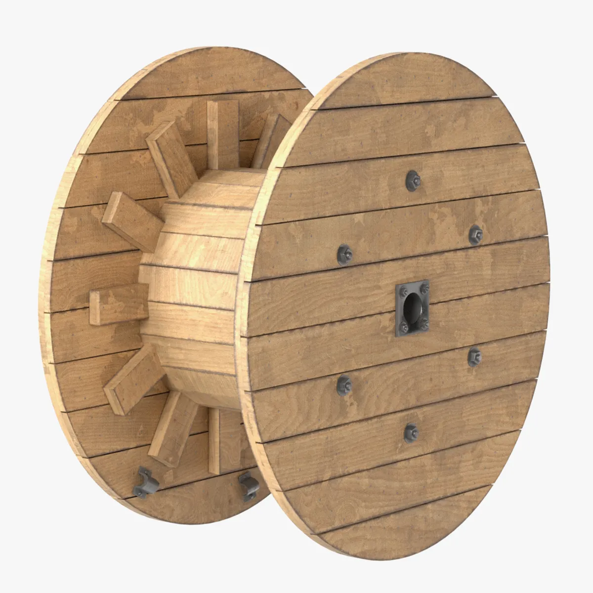Cable Reel Empty 3D Model .c4d .max .obj .3ds .fbx .stl .blend 