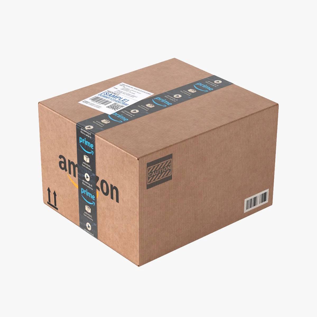 Amazon Carton Box 3D Model .c4d .max .obj .3ds .fbx .stl .blend 
