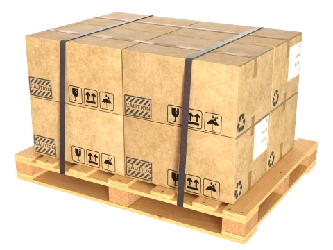 Cardboard Box Pallet 3D Model