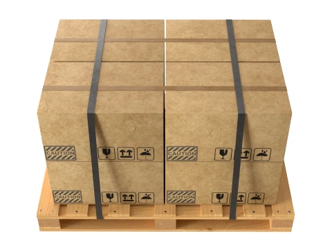 Cardboard Box Pallet 3D Model