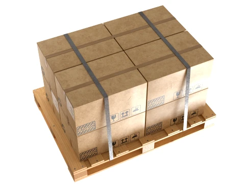 Cardboard Box Pallet 3D Model