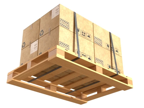 Cardboard Box Pallet 3D Model