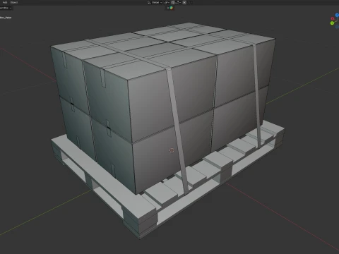 Cardboard Box Pallet 3D Model