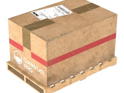 Cardboard Box Pallet 1 3D Model