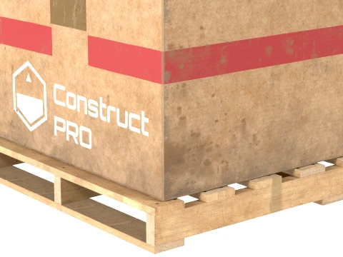 Cardboard Box Pallet 1 3D Model