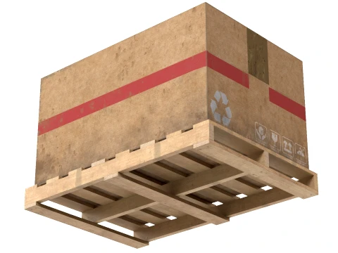 Cardboard Box Pallet 1 3D Model