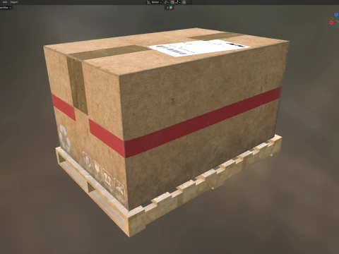 Cardboard Box Pallet 1 3D Model