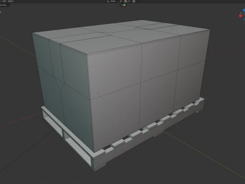 Cardboard Box Pallet 1 3D Model