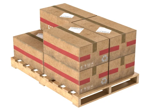 Cardboard Box Pallet 2 3D Model