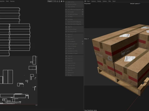 Cardboard Box Pallet 2 3D Model