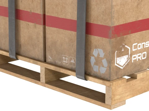 Cardboard Box Pallet 3 3D Model
