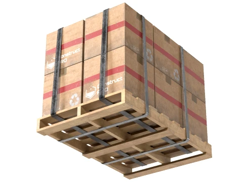 Cardboard Box Pallet 3 3D Model
