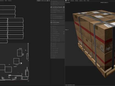 Cardboard Box Pallet 3 3D Model